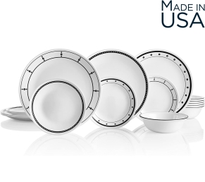 סט צלחות 18 חלקים, Black & White