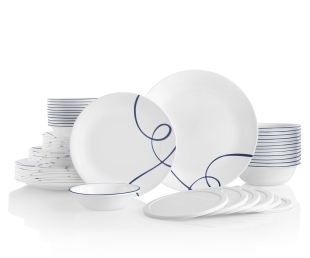 סט צלחות קורנינג 66 חלקים, שסט צלחות 66 חלקים, Liaדגם Winter Frost White