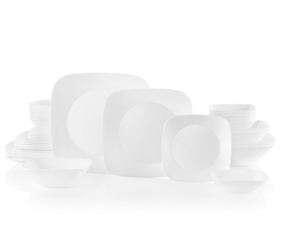 סט צלחות 44 חלקים, Pure White