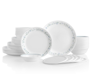 סט צלחות קורנינג 66 חלקים, דגם Winter Frost White