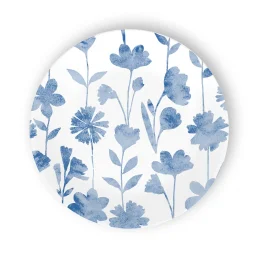 צלחת מנה ראשונה פרחים 21.5 ס"מ דגם 131 Botanical Stripes. קורל