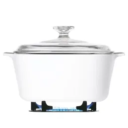 סיר זכוכית מרובע 5 ל' + מכסה, Winter Frost White