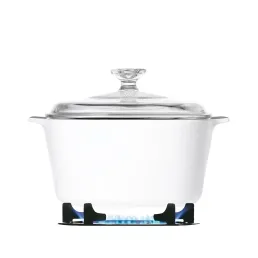 סיר זכוכית מרובע 3 ל' + מכסה, Winter Frost White