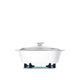 סיר זכוכית מרובע 1 ל' + מכסה Winter Frost White