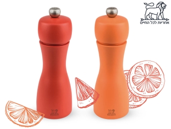 זוג מטחנות מלח + פלפל 15 ס''מ עץ אפרסק Tahiti