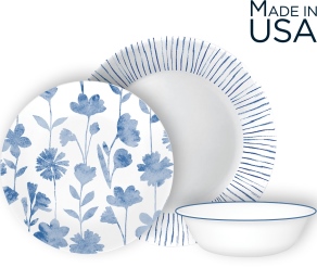 סט אירוח 18 חלקים פרחים, Botanical Stripes