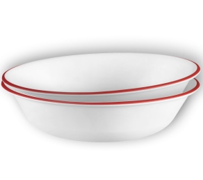 מארז זוג קערות 2 ליטר, פס אדום