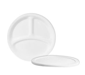 סט כלי אוכל לילדים: צלחת מחולקת ומכסה