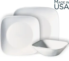 סט צלחות 12 חלקים, Pure White