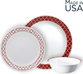סט צלחות 18 חלקים, Crimson Trelis