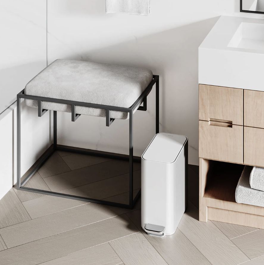 פח דוושה מלבני לבן 5 ל'