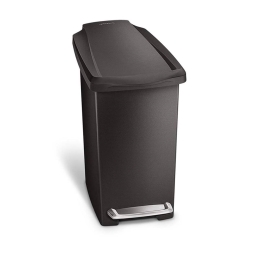 פח פלסטיק שחור דוושה צר 10 ל'