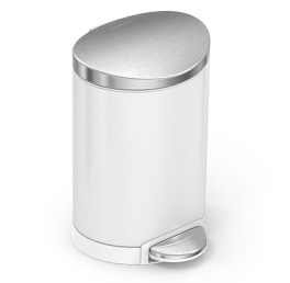 פח דוושה חצי עגול לבן 6 ל'