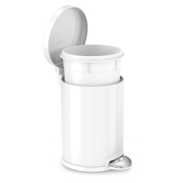 פח דוושה עגול לבן 4.5 ל'