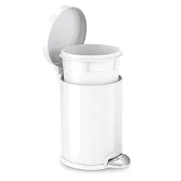 פח דוושה עגול, לבן 4.5 ל'