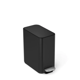 פח דוושה מלבני צר שחור מאט, 5 ל'