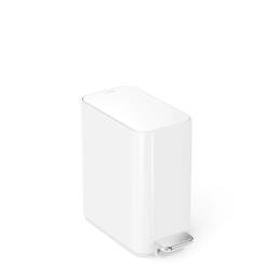 פח דוושה מלבני צר לבן, 5 ל'