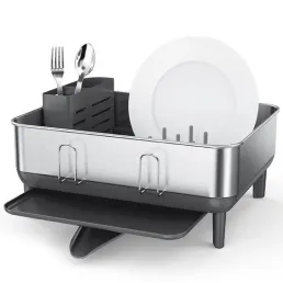 מתקן לייבוש כלים קומפקט נירוסטה אפור