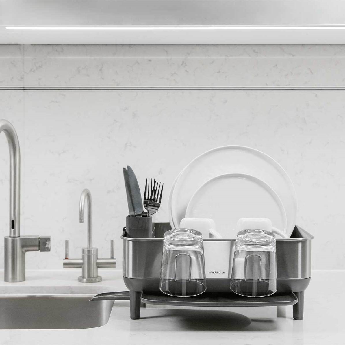 מתקן לייבוש כלים קומפקט נירוסטה אפור 13