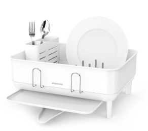 מתקן לייבוש כלים קומפקט נירוסטה לבנה