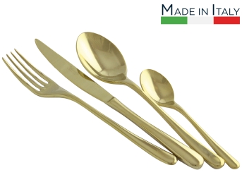 סט סכו"ם יוקרתי 24 חלקים Princess זהב Salvinelli