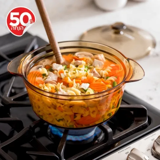 סיר זכוכית 2.8 ל' + מכסה, Visions Flair