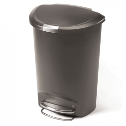 פח פלסטיק דוושה חצי עגול אפור 50 ל'