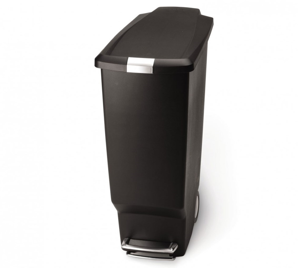 פח פלסטיק שחור דוושה צר 40 ל' 13