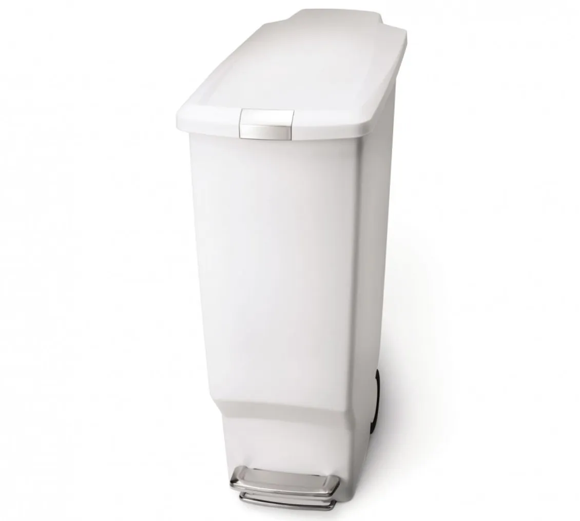 פח פלסטיק לבן דוושה צר 40 ל' 13