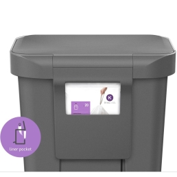 פח פלסטיק אפור שוליים נירוסטה 45 ל'