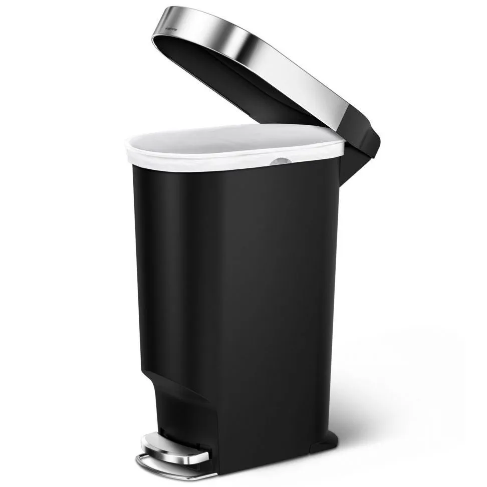 פח פלסטיק דוושה צר שחור 40 ל' 13