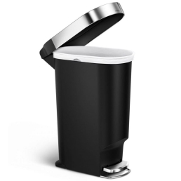 פח פלסטיק דוושה צר שחור 40 ל'