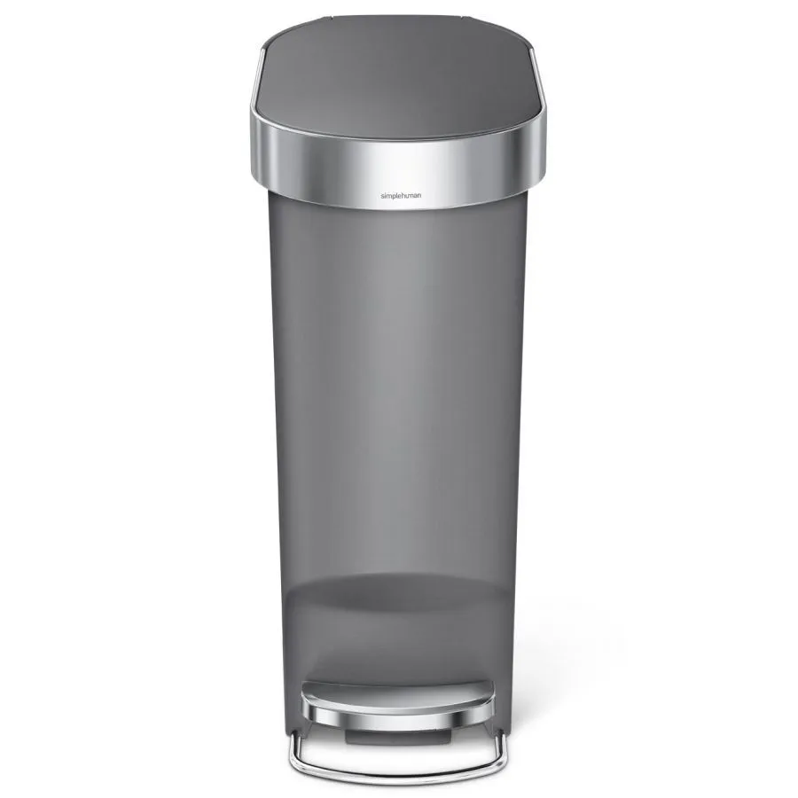 פח פלסטיק דוושה צר אפור 40 ל' 13