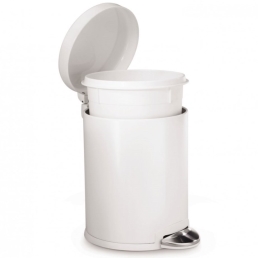 פח דוושה עגול לבן 3 ל'