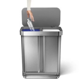 פח דוושה רחבה מיחזור נירוסטה 58 ל'