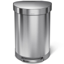 פח דוושה חצי עגול נירוסטה 60 ל'