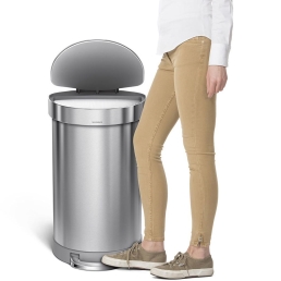 פח דוושה חצי עגול נירוסטה 45 ל'