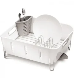 מתקן לייבוש כלים קומפקט לבן