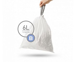 90 שקיות מסוג B, לפח 6 ל'