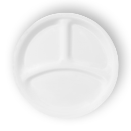 צלחת מחולקת 21.5 ס"ח, Winter Frost White