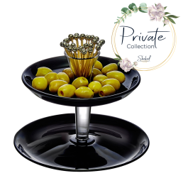 כלי הגשה שתי קומות שחור Amour