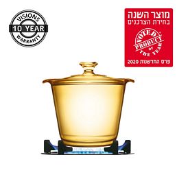 סיר זכוכית 1.2 ל' + מכסה Visions Flair