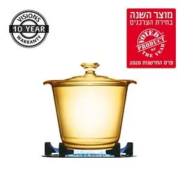 סיר זכוכית 1.2 ל' + מכסה, Visions Flair