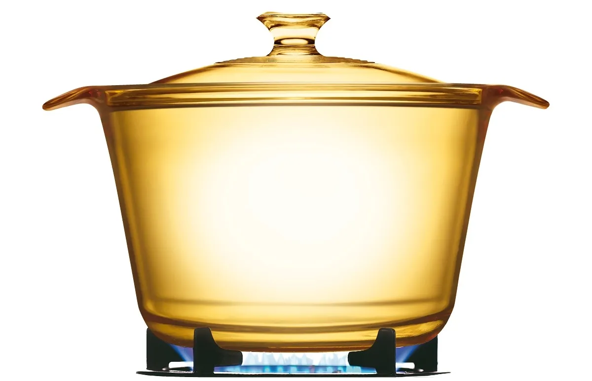 סיר זכוכית 3.8 ל' + מכסה, Visions Flair