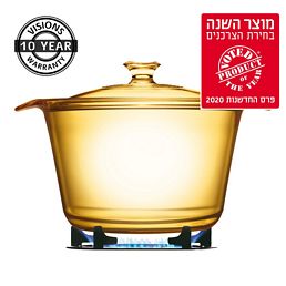 סיר זכוכית 5.5 ל' + מכסה Visions Flair