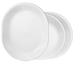 סט 3 מגשים אובליים 31 ס"מ, Winter Frost White