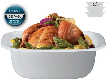 3 תבניות 1.4 ל', Corelle מבית קורנינג