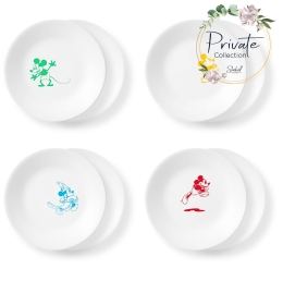 מארז 8 צלחות עוגה, Mickey, קורל מבית קורנינג